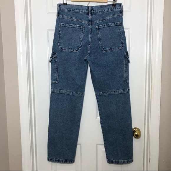 Gap Cotton Blend Medium Wash Spring 24 Mid Rise '90s Loose Cargo Jeans 10/30R - Picture 7 of 16